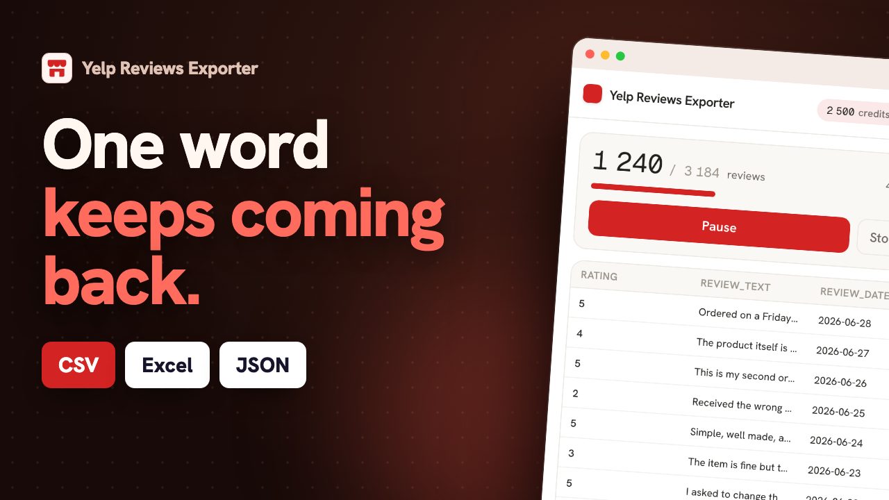 From Yelp page to spreadsheet, live